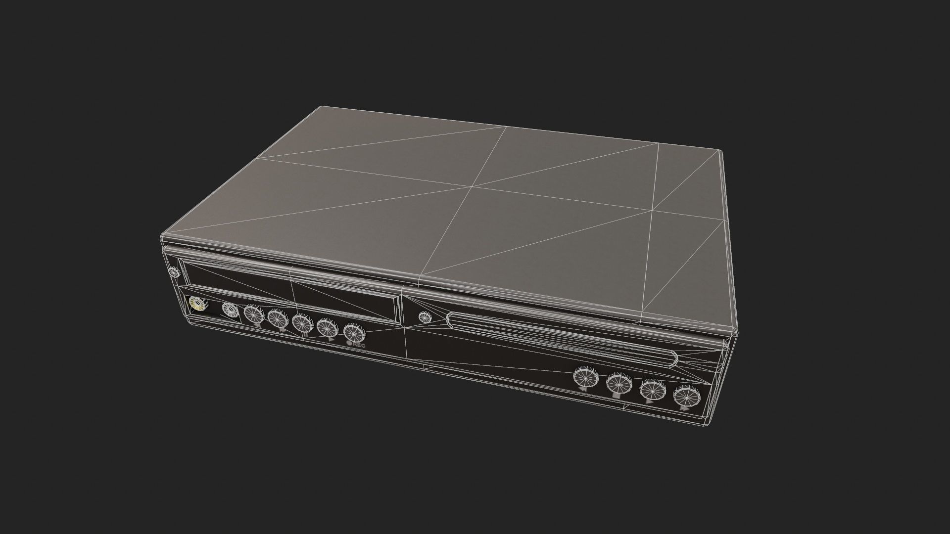 Stylized VCR DVD Combo Low-poly 3D model_9
