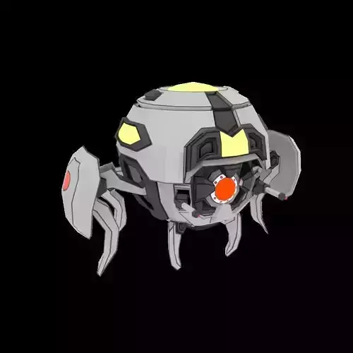 Low-poly Sphere Robot Laser Weapon Low-poly 3D model