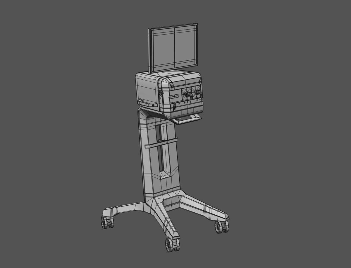 Intensive care ventilator - Elisa 800 Low-poly 3D model_13