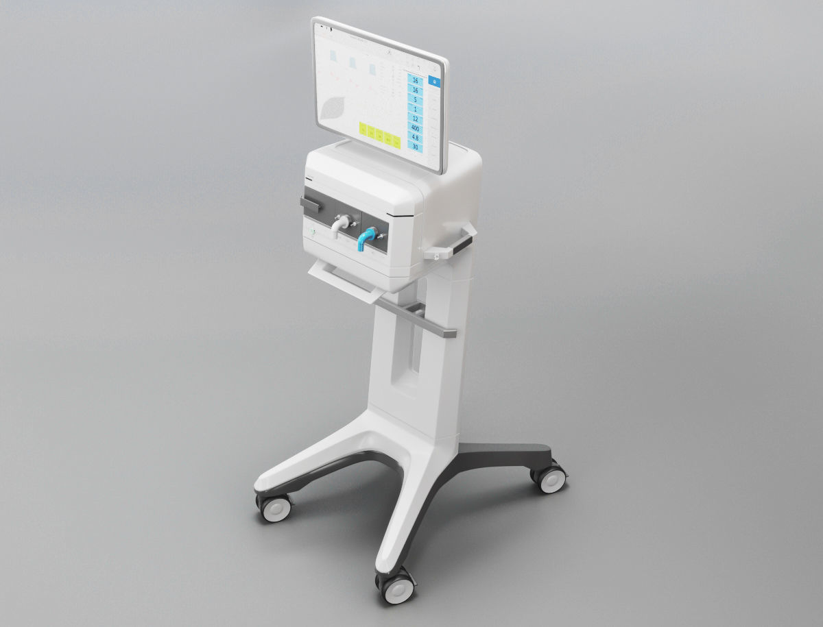 Intensive care ventilator - Elisa 800 Low-poly 3D model_2