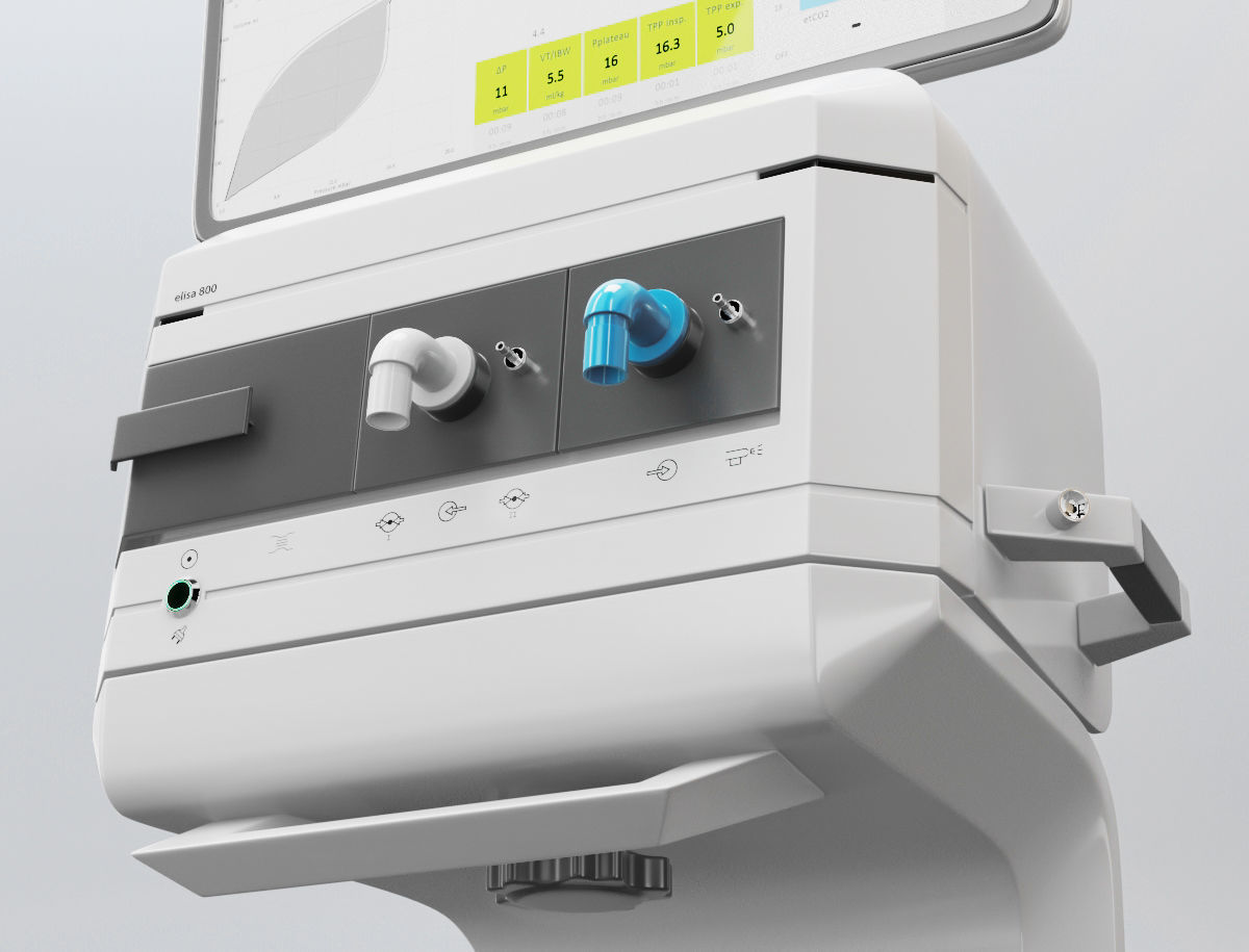 Intensive care ventilator - Elisa 800 Low-poly 3D model_1