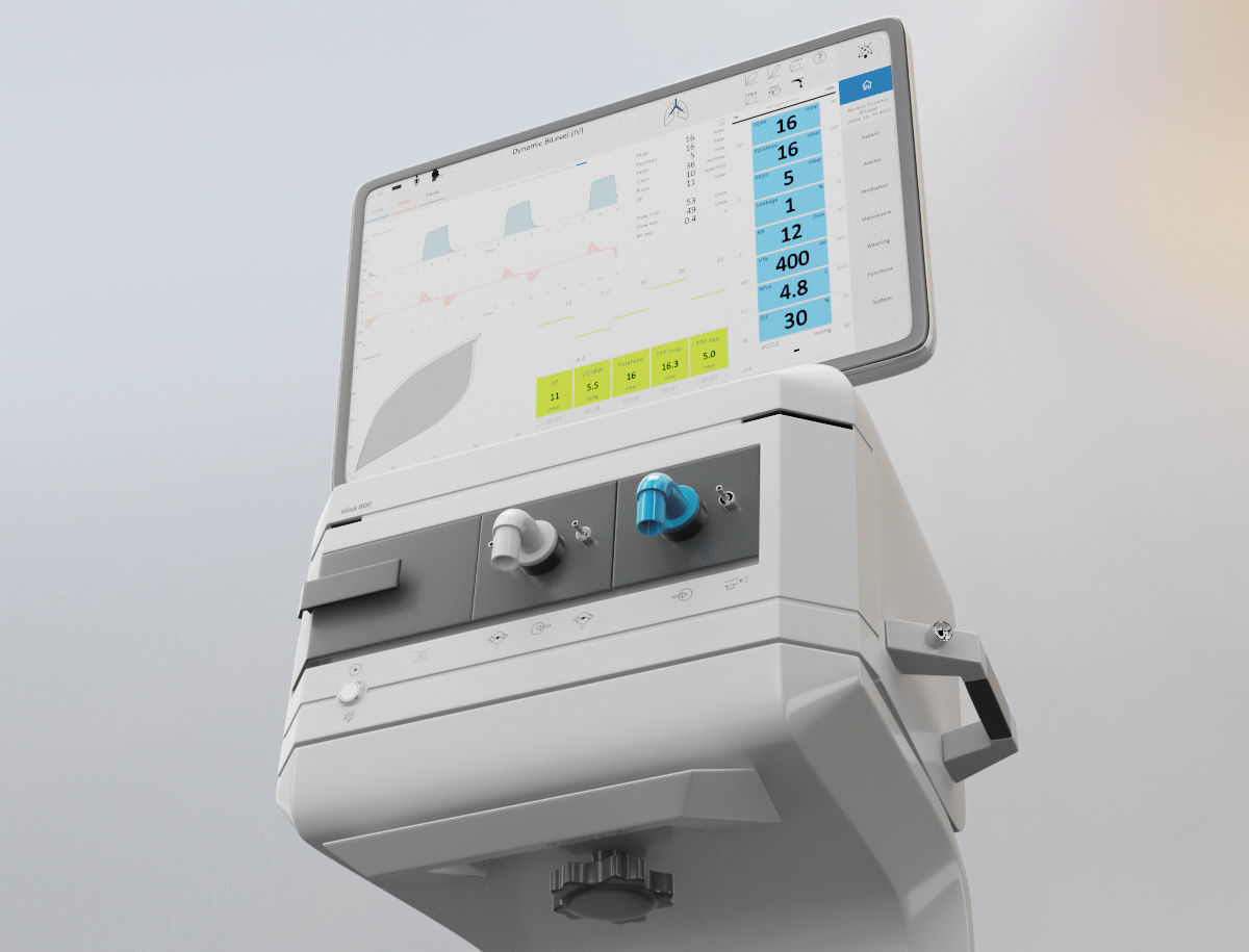 Intensive care ventilator - Elisa 800 Low-poly 3D model_7