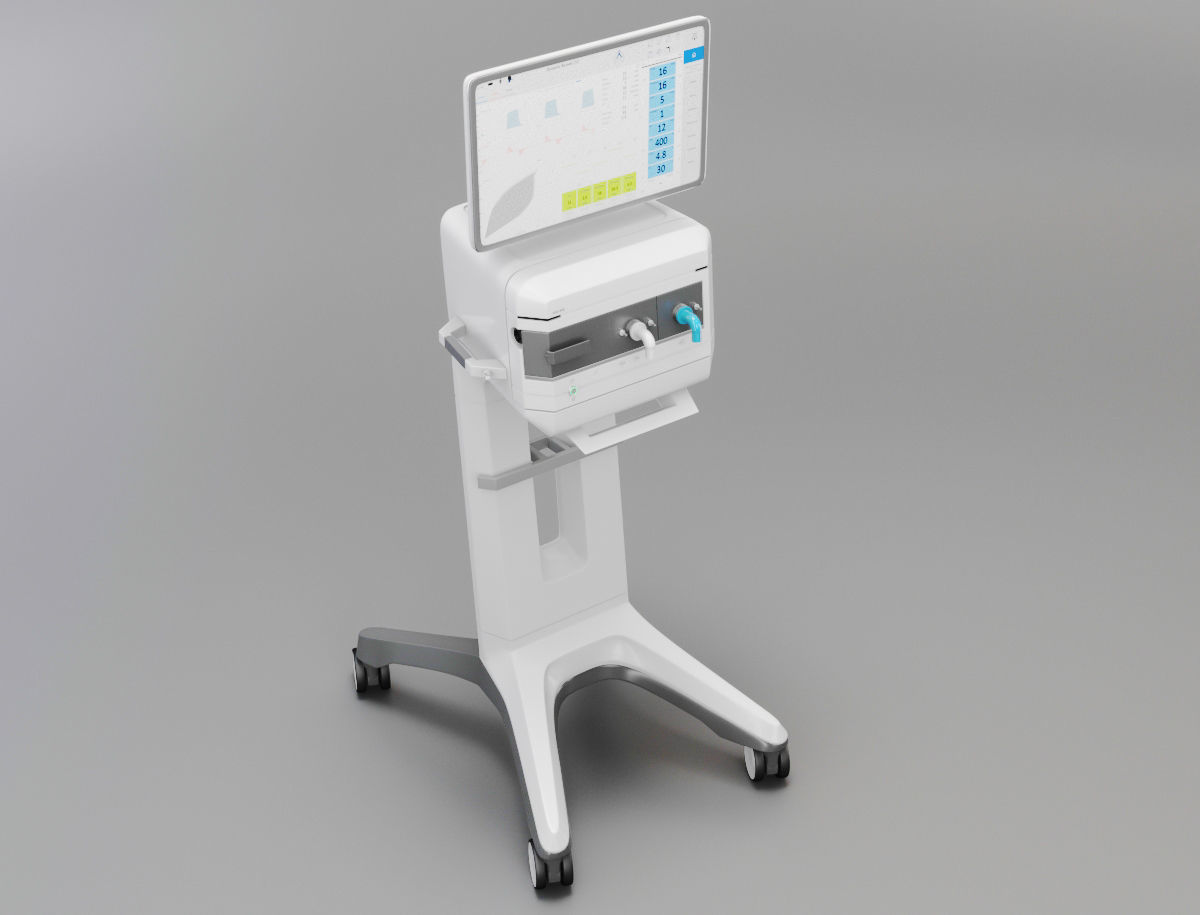Intensive care ventilator - Elisa 800 Low-poly 3D model_3