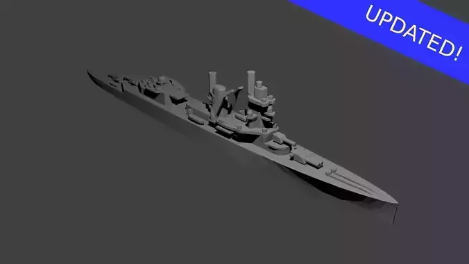 Dutch Cruiser De Ruyter Warship 3D print model