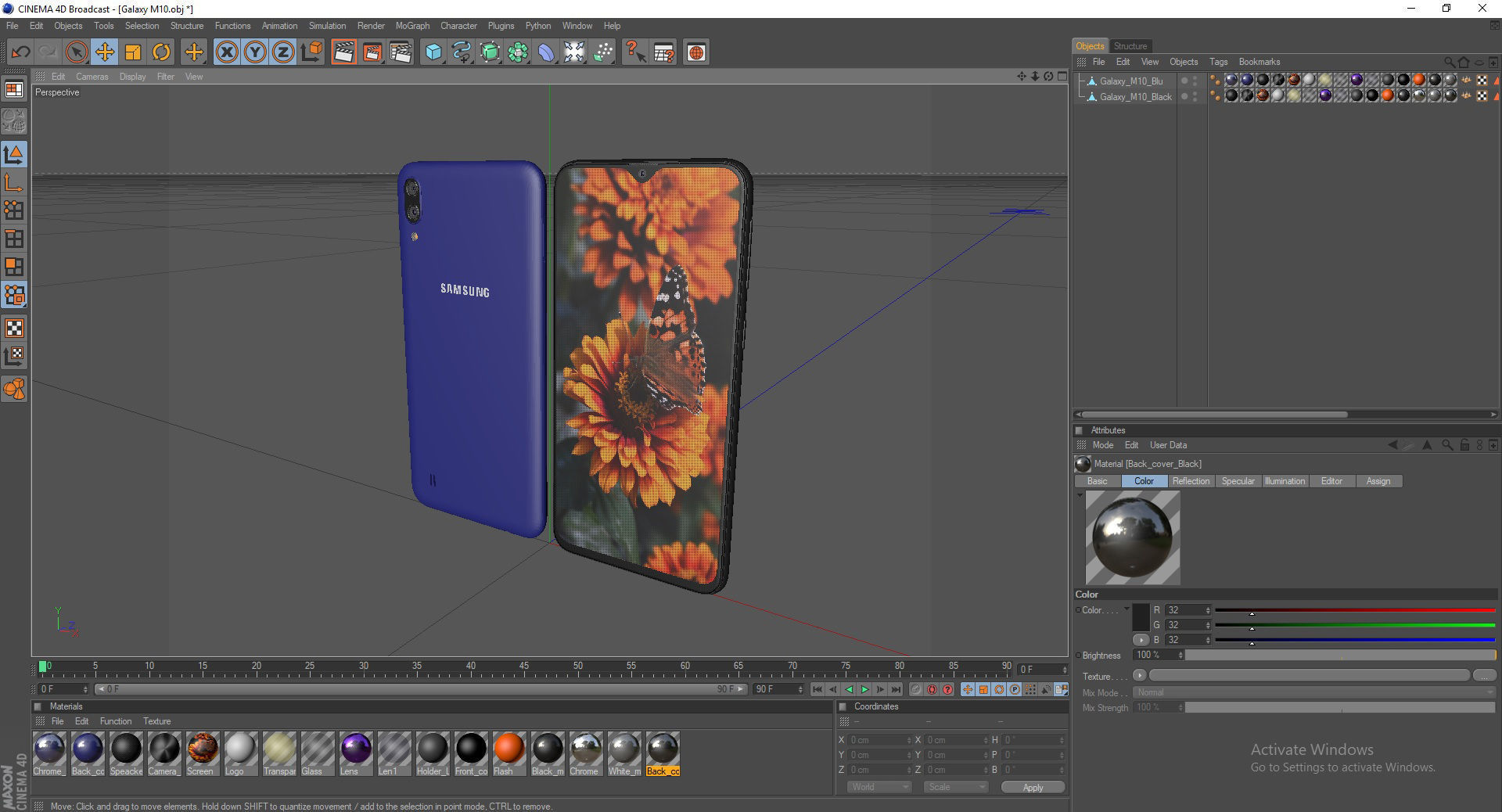 Samsung Galaxy M10 Black - Blu 3D model_12