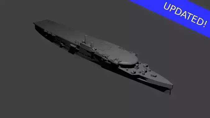 British Aircraft Carrier Furious 3D print model