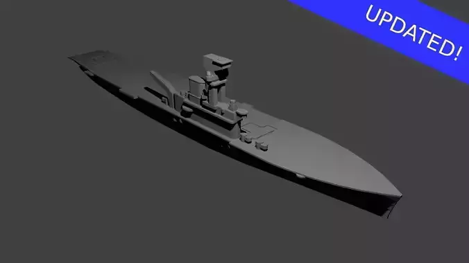 British Aircraft Carrier Hermes 3D print model