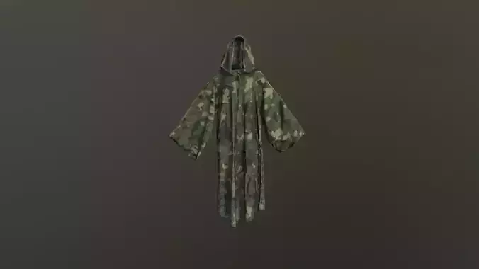 Camouflage Low Poly cloak Low-poly 3D model