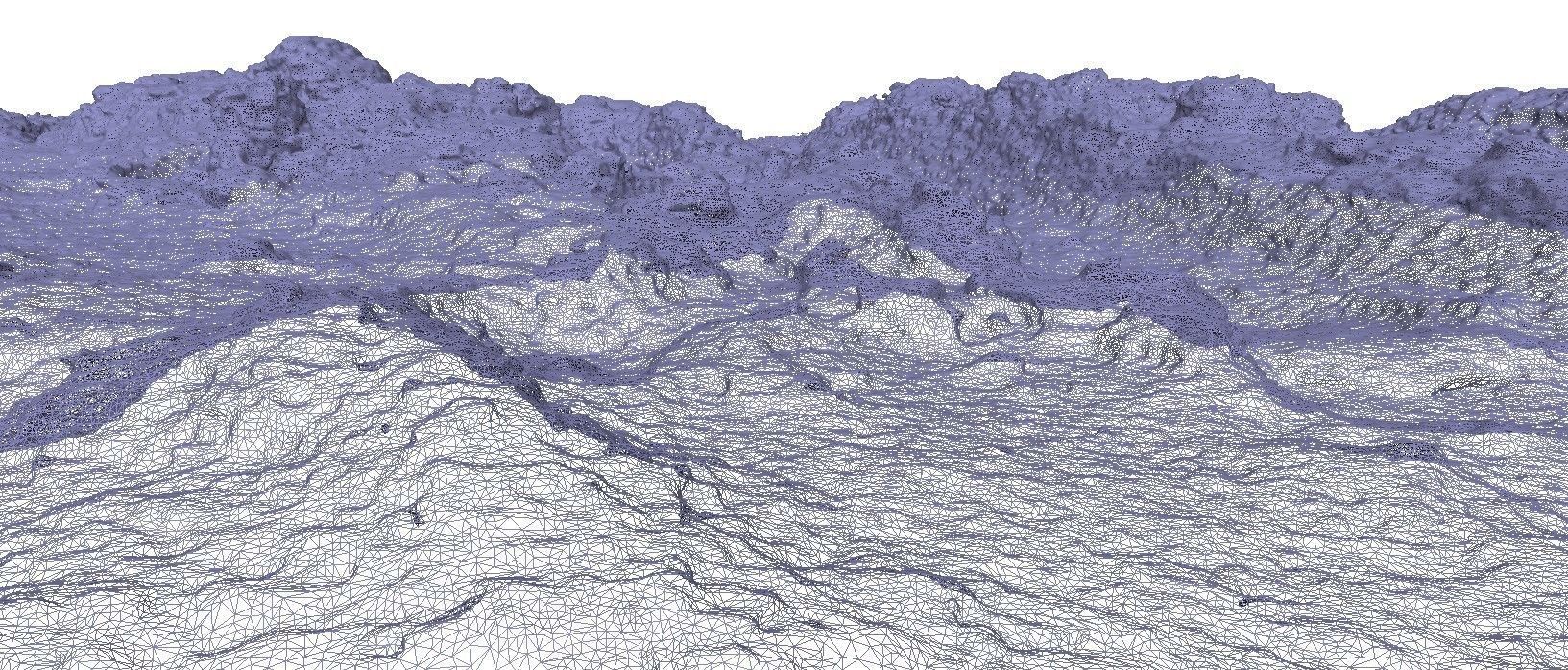 Winter snow wheel traces and footprints 3D scan 3D model_1