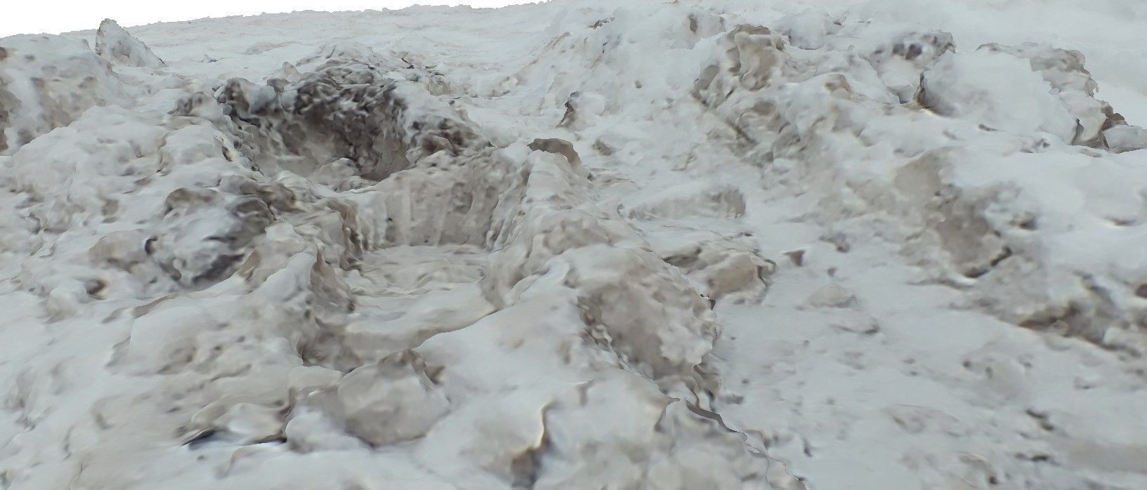 Winter snow wheel traces and footprints 3D scan 3D model_2