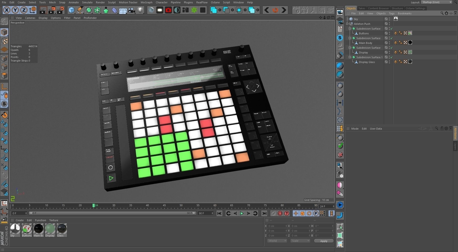 Ableton Push 2 Midi Controller Low-poly 3D model_41