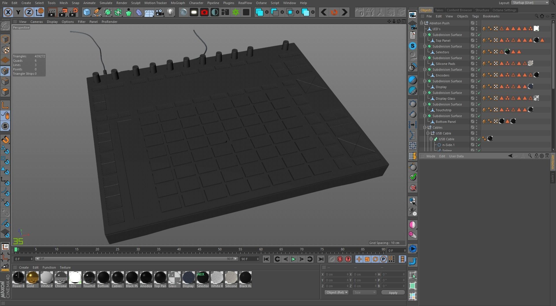 Ableton Push 2 Midi Controller Low-poly 3D model_39
