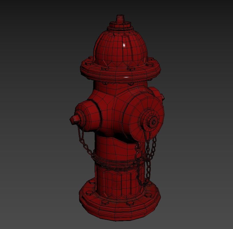 Hydrant fire Low-poly 3D model_4