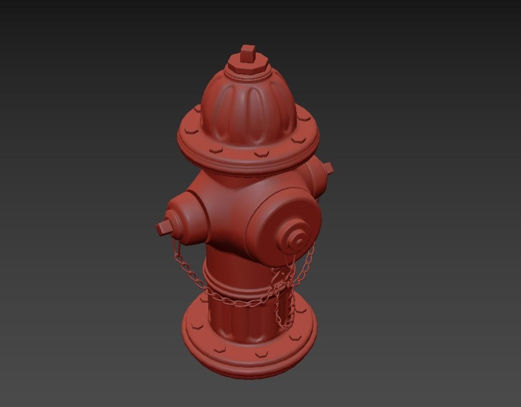 Hydrant fire Low-poly 3D model_9