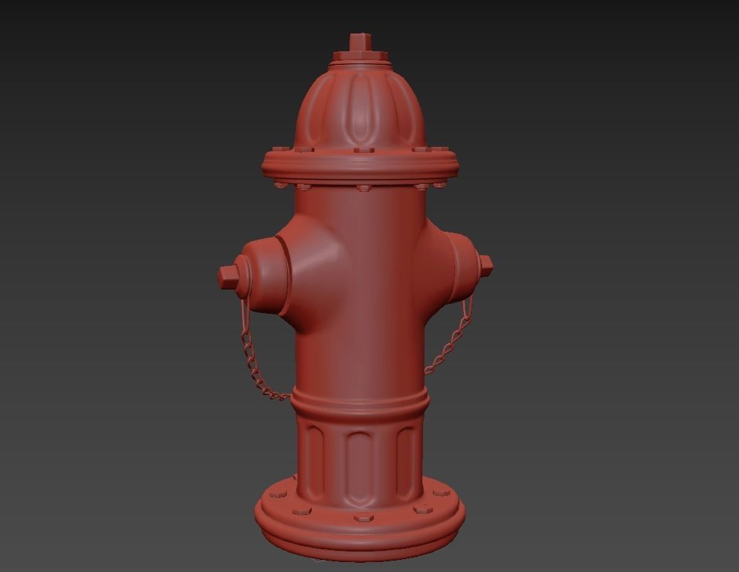 Hydrant fire Low-poly 3D model_8