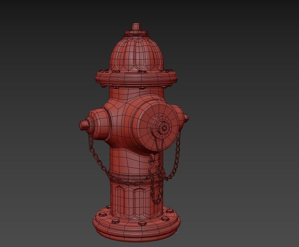 Hydrant fire Low-poly 3D model_11