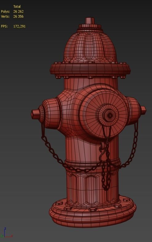 Hydrant fire Low-poly 3D model_3