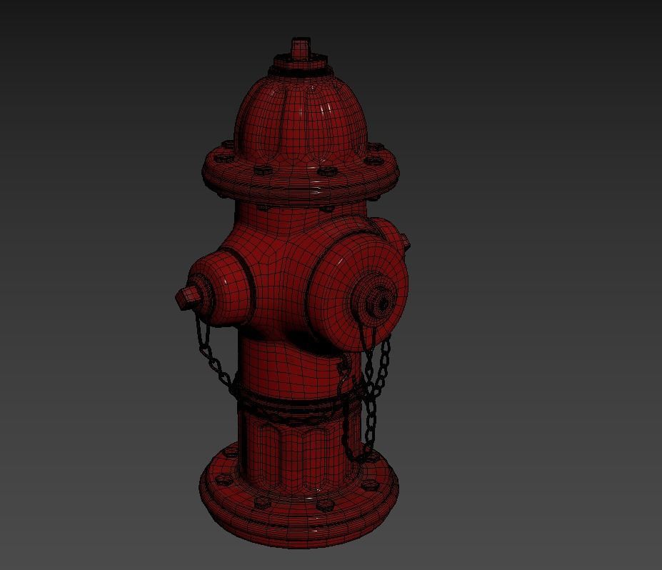 Hydrant fire Low-poly 3D model_5