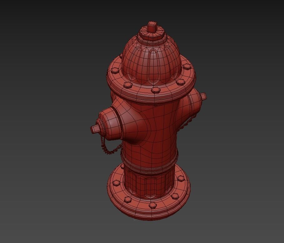 Hydrant fire Low-poly 3D model_13