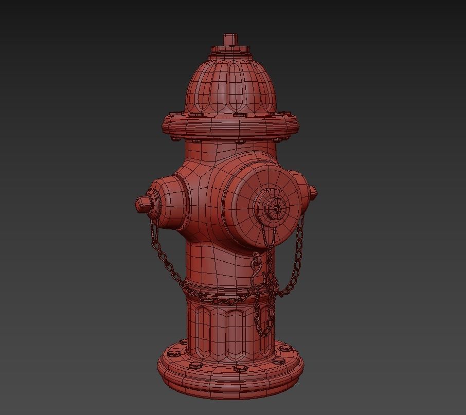 Hydrant fire Low-poly 3D model_12
