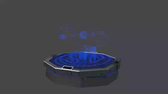 Sci-Fi Hologram Table Free low-poly 3D model