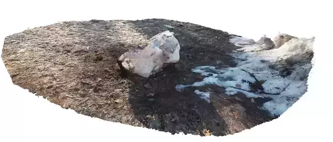 Winter snow boulder 3D scan 3D model
