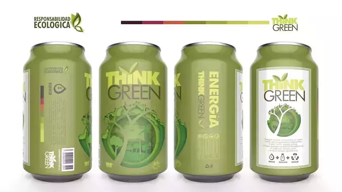 THINK GREEN LATA DE ALUMINIO