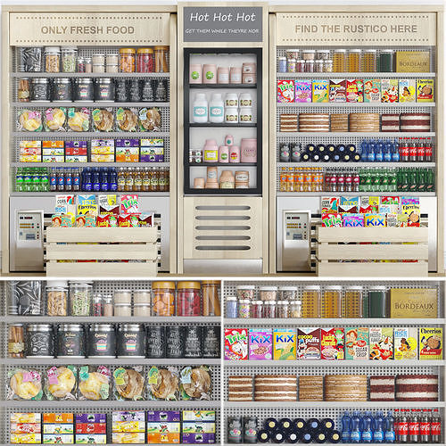Showcase with products 2 3D model