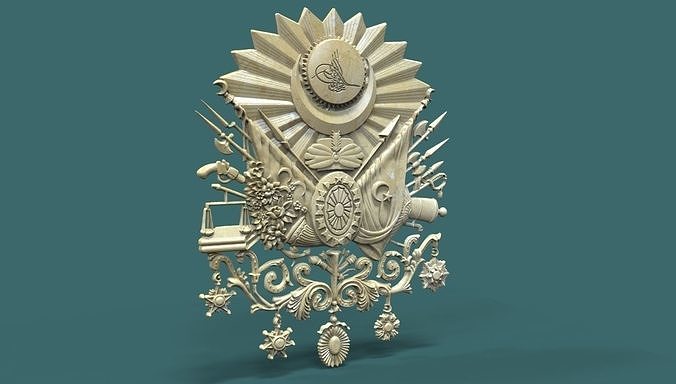 Coat of Arms of the Ottoman Empire 3d stl model for cnc 3D print model