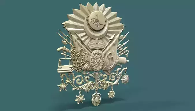 Coat of Arms of the Ottoman Empire 3d stl model for cnc 3D print model