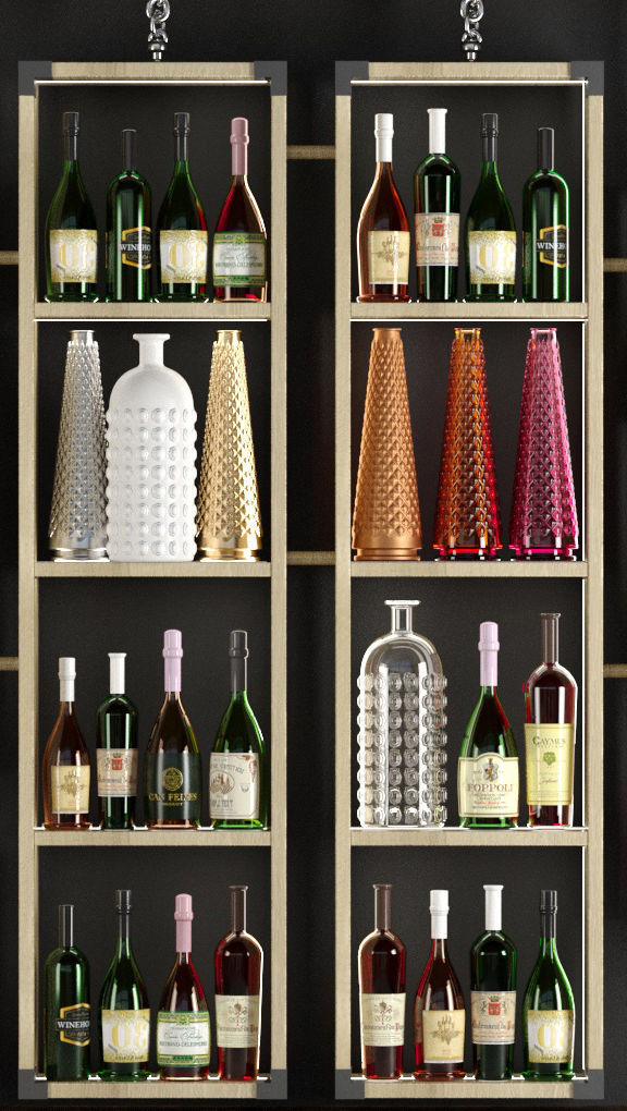 Alcohol display 3D model_3