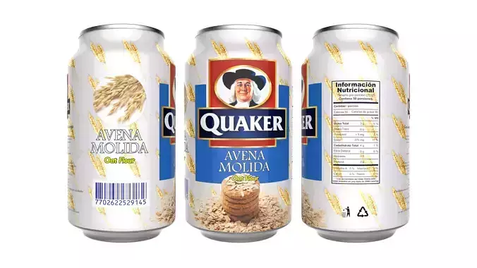 LATA DE ALUMINIO QUAKER 3D model
