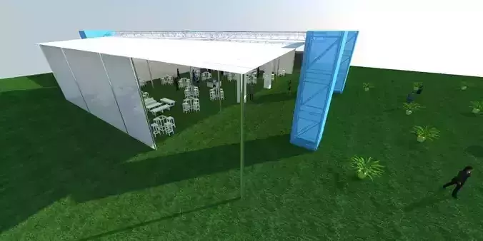 Open awning design for 500 people