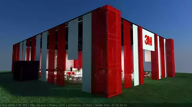 Awning for night party for 250 people 3D model