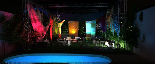 Event with fabric decoration 3D model_4