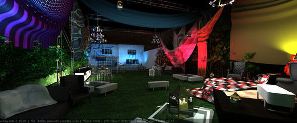 Event with fabric decoration 3D model_3