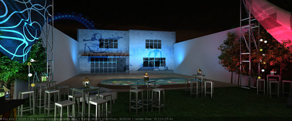 Event with fabric decoration 3D model_2