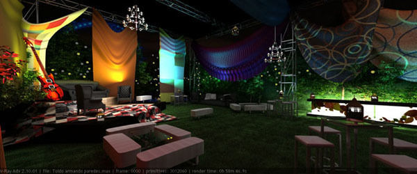 Event with fabric decoration 3D model_1