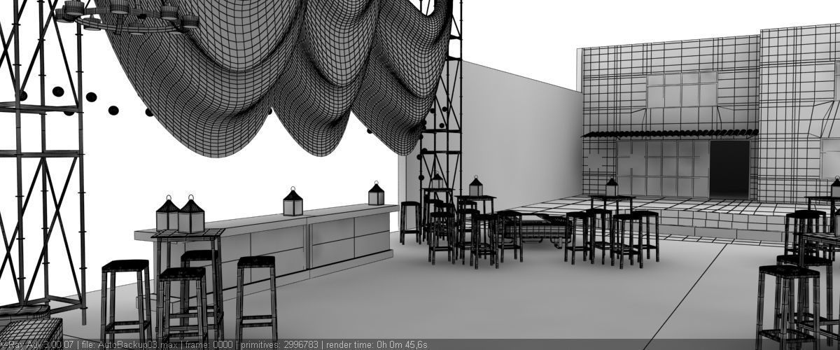 Event with fabric decoration 3D model_7