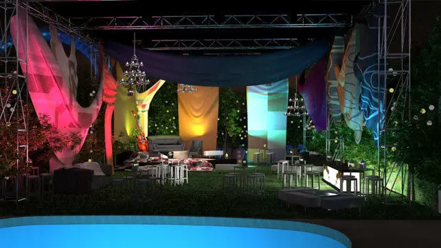 Event with fabric decoration 3D model_0