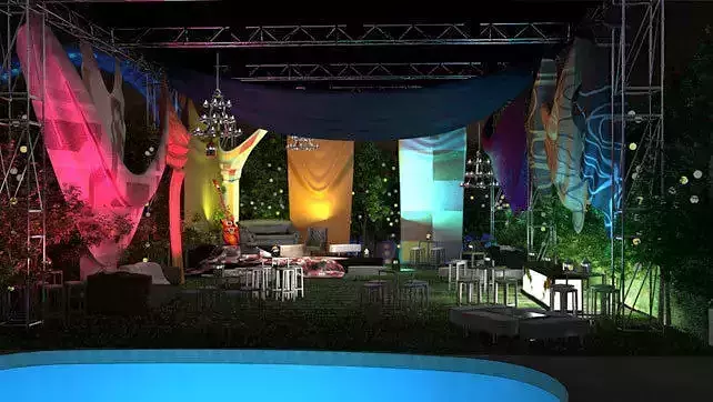 Event with fabric decoration