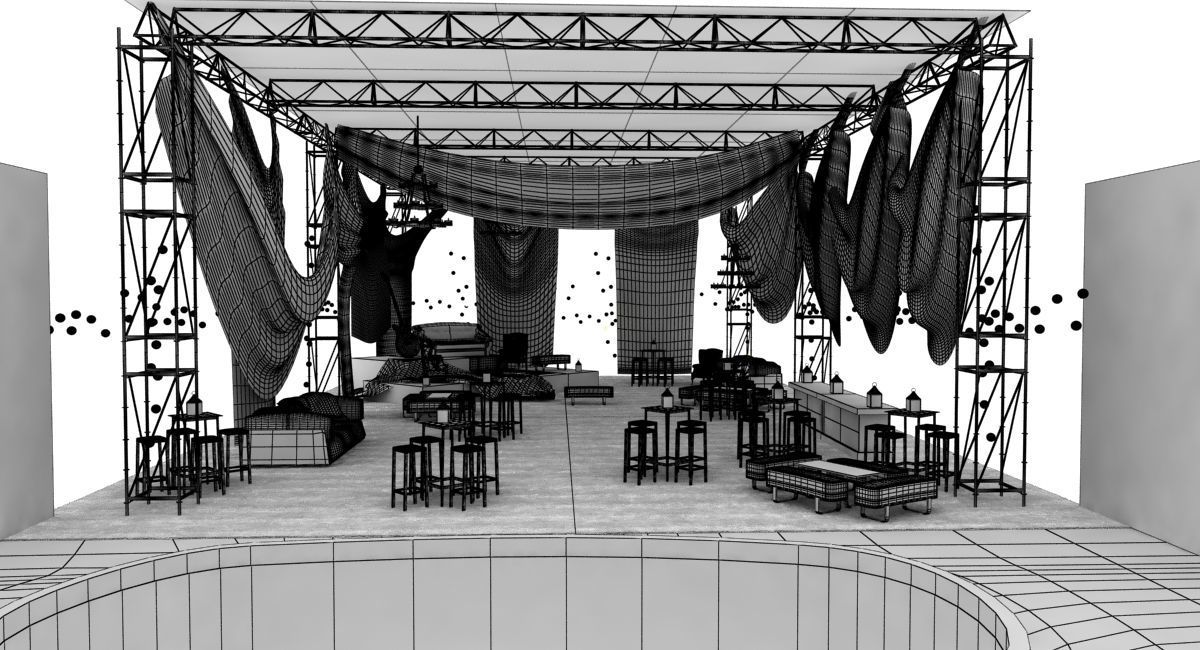 Event with fabric decoration 3D model_10