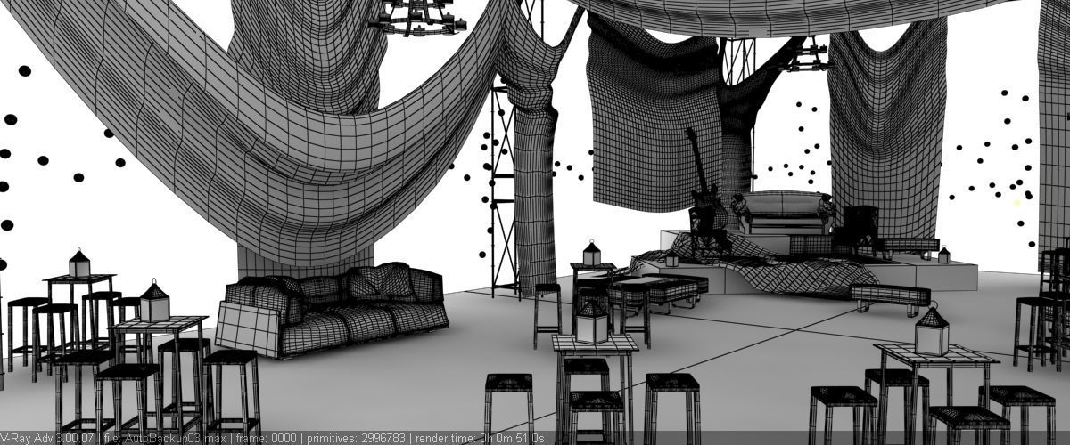 Event with fabric decoration 3D model_9