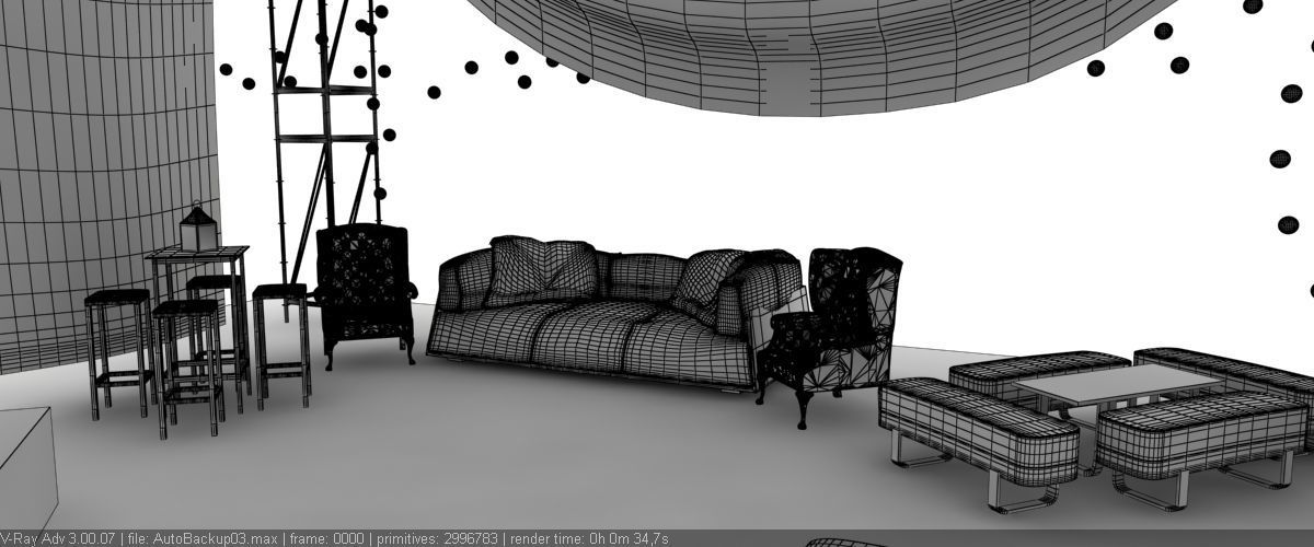 Event with fabric decoration 3D model_5