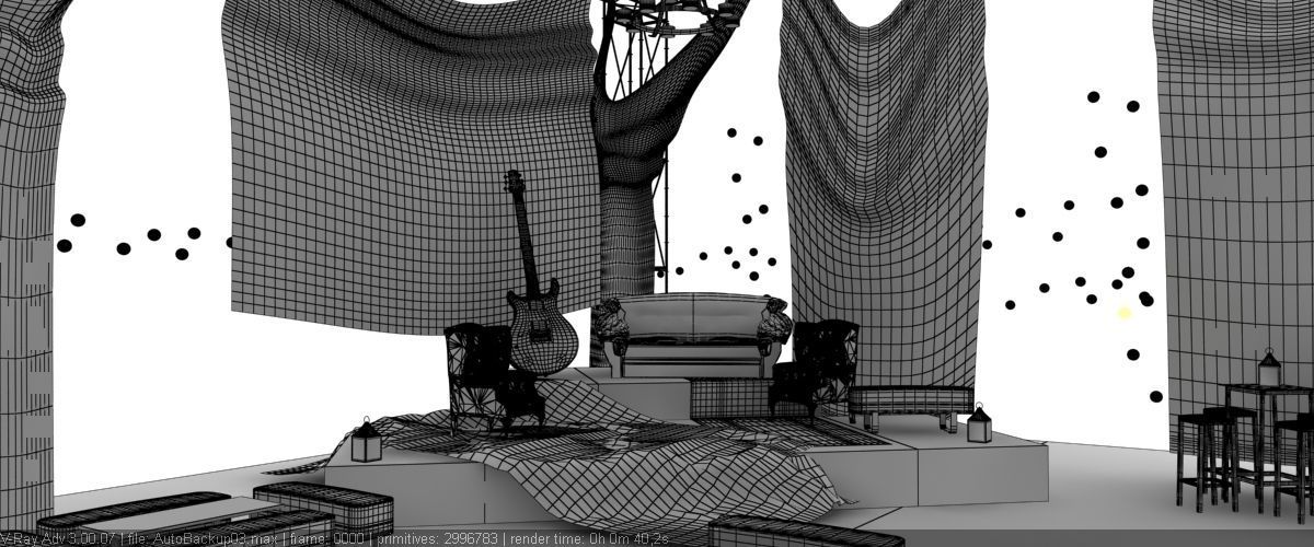 Event with fabric decoration 3D model_6