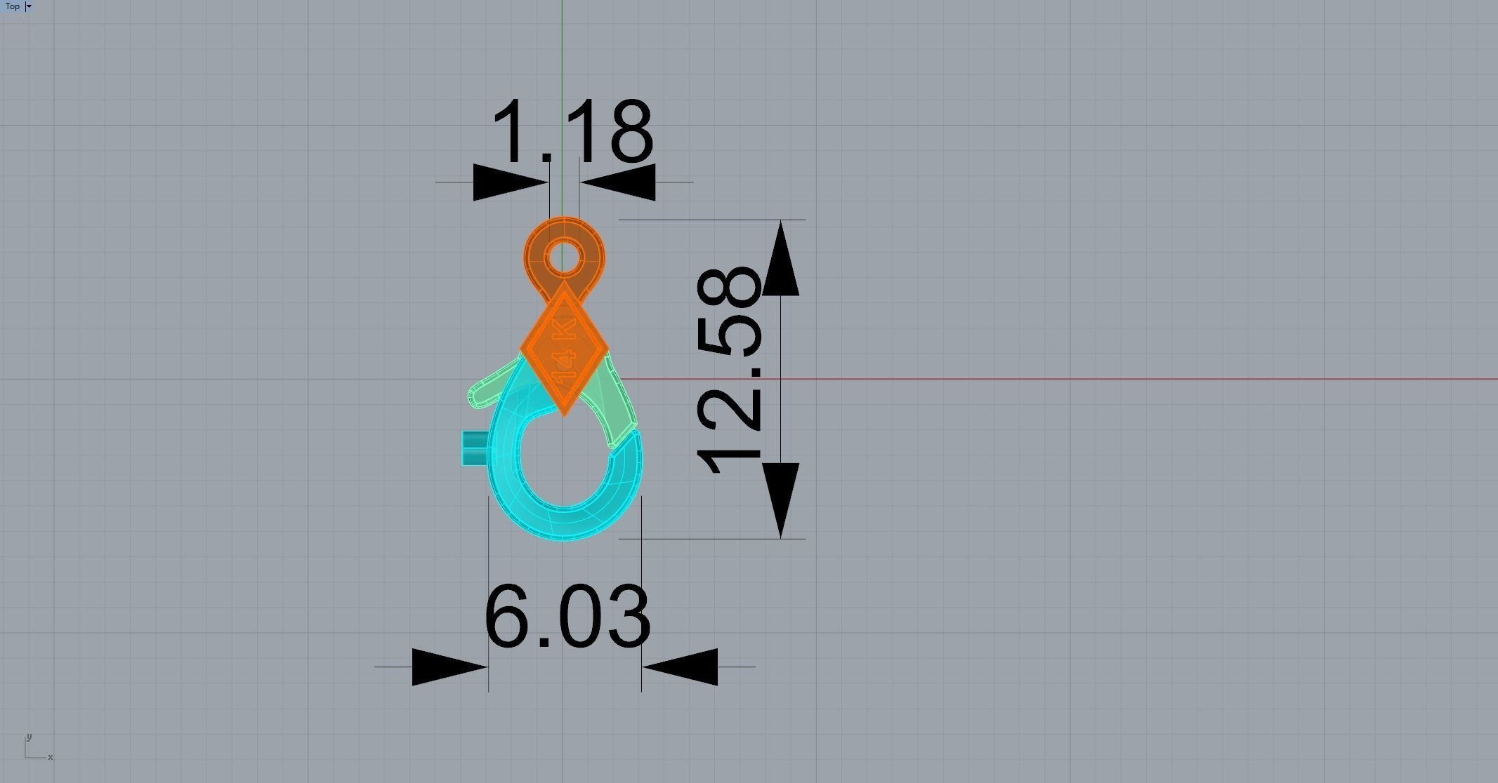 Large carabiner lock 3D print model_2