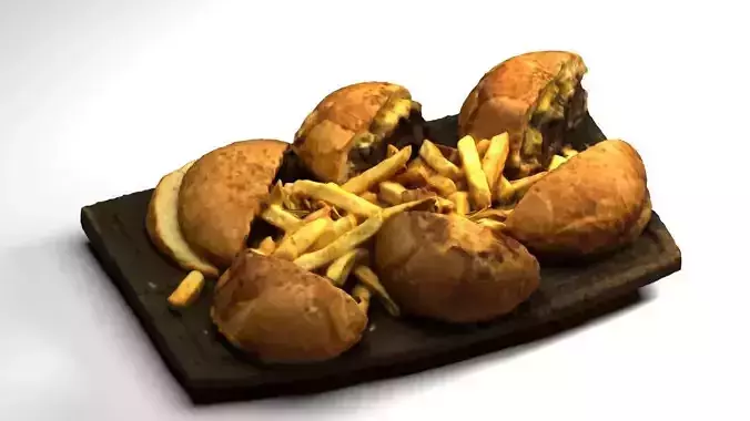 Hamburgers with Fries - Photogrammetry