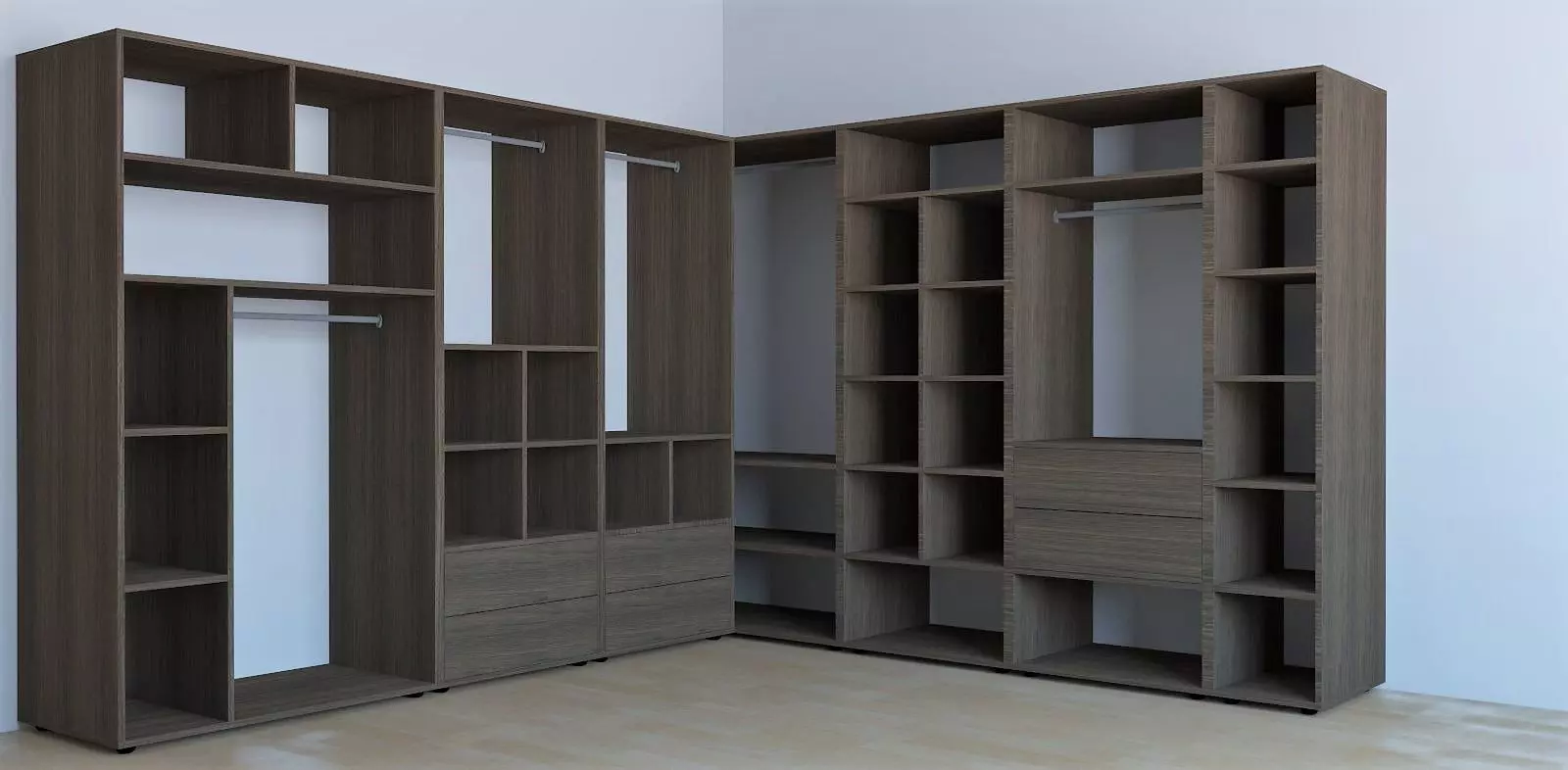 Dressing closet with shelves and drawers Free 3D model_0