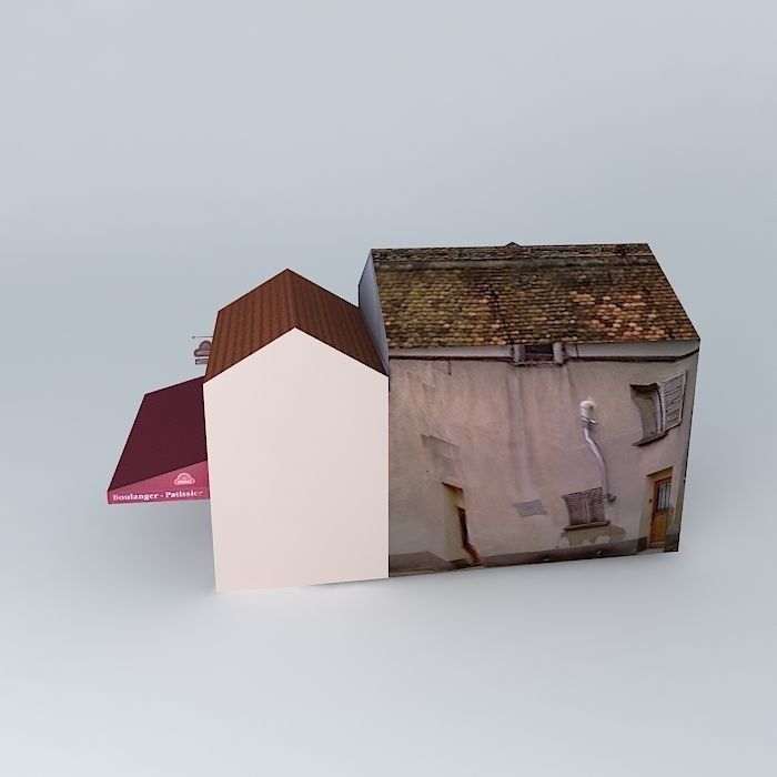 Viroflay Bakery in the city center Free 3D model_2