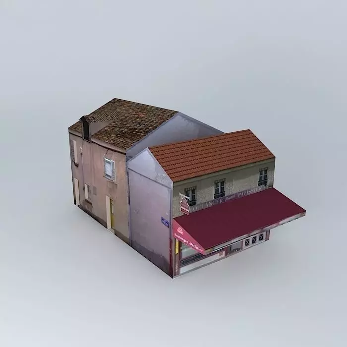 Viroflay Bakery in the city center Free 3D model_0